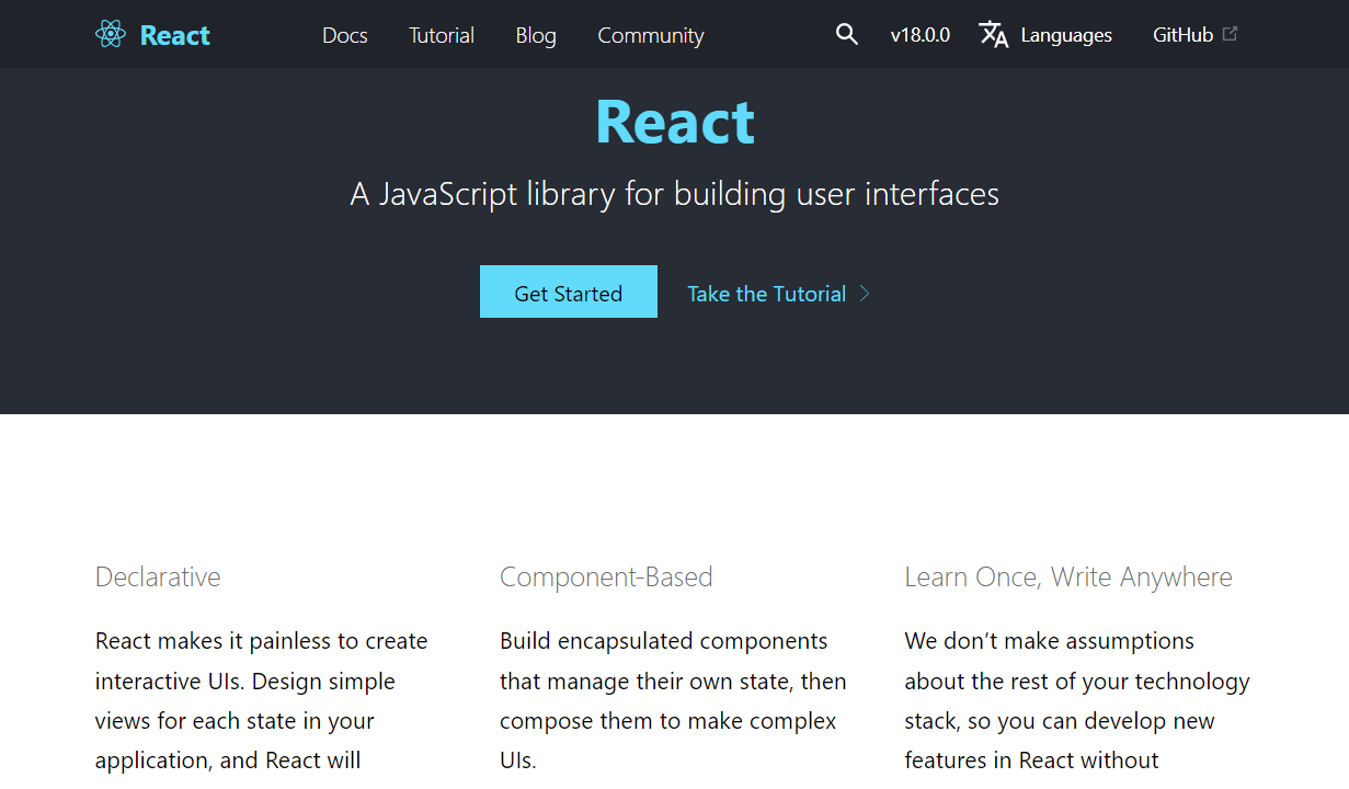 Сайт технологии React