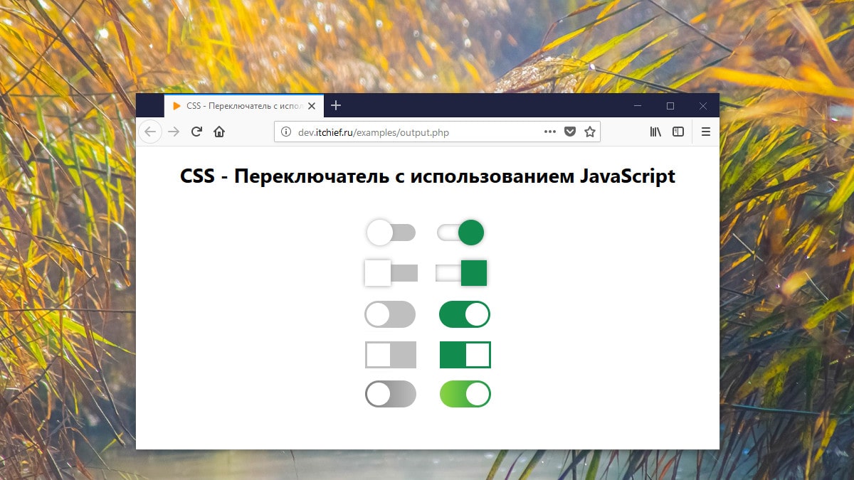 CSS - Переключатель с использованием JavaScript