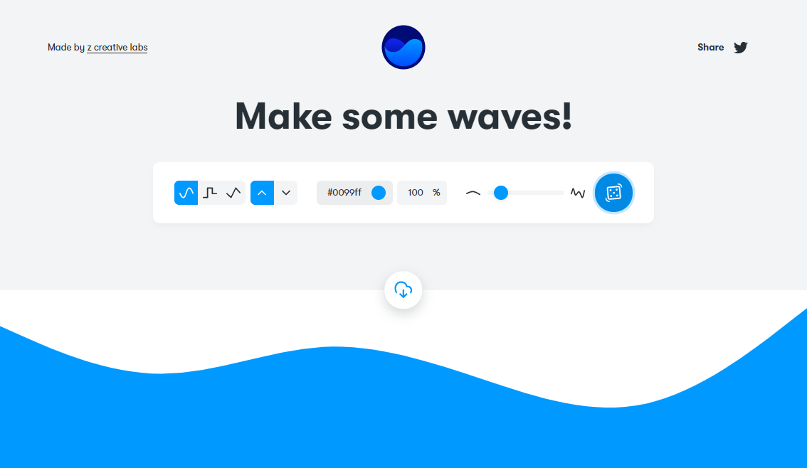 Создание SVG волны посредством сервиса getwaves.io.