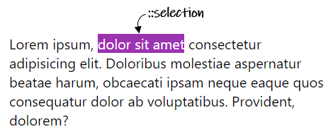 Использование CSS псевдоэлемента selection для оформления выделенного пользователем фрагмента текста