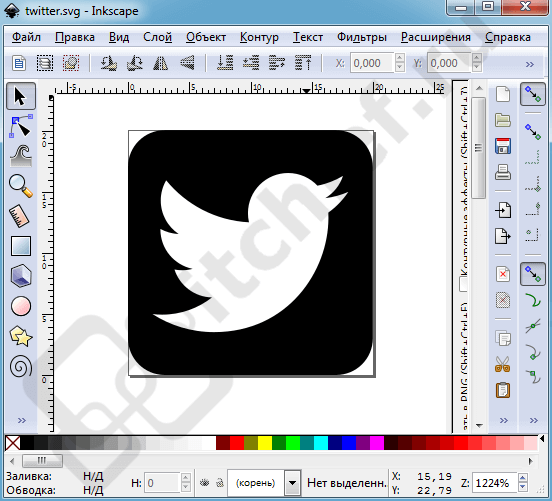 Создание иконки Twitter в Inkscape
