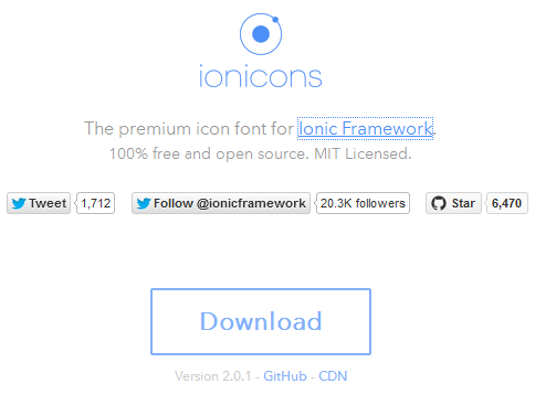 Иконки в формате шрифта Ionicons