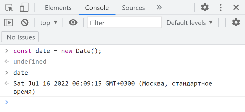 Использование конструктора Date для создания новой даты