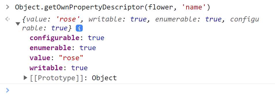 Получение полного описания свойства в JavaScript с помощью метода Object.getOwnPropertyDescriptor