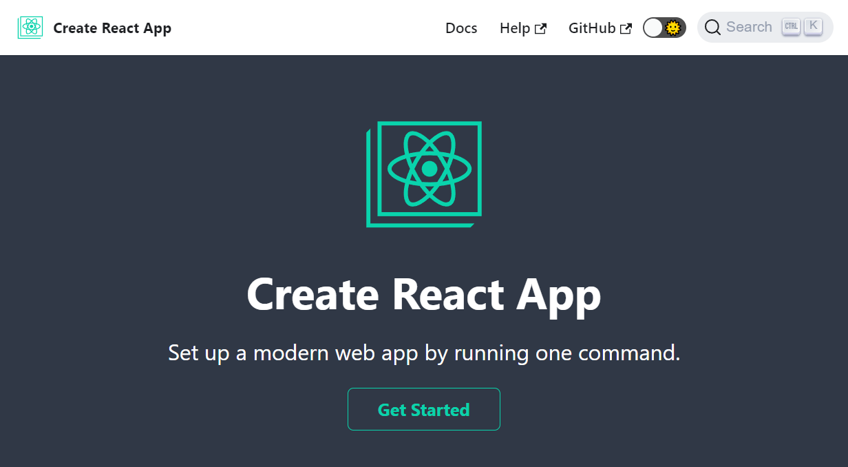 Официальный сайт инструмента Create React App